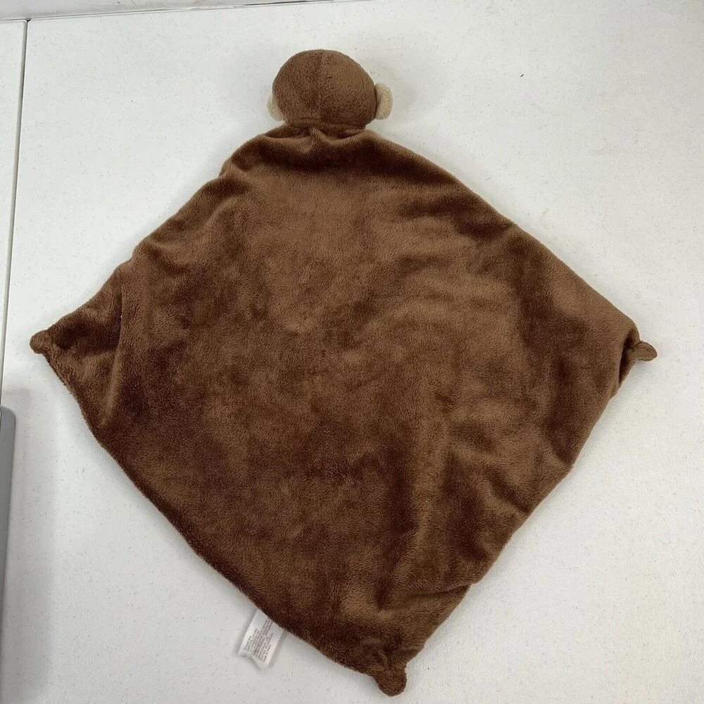 Angel‎ Dear Lovey Baby Security Blanket Plush Brown Tan Monkey Embroidered Face